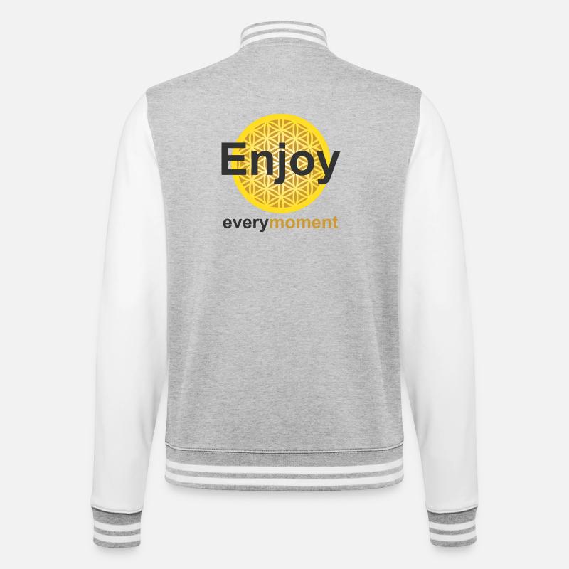 enjoy every moment kontiki - College-Sweatjacke - Grau meliert/Weiß