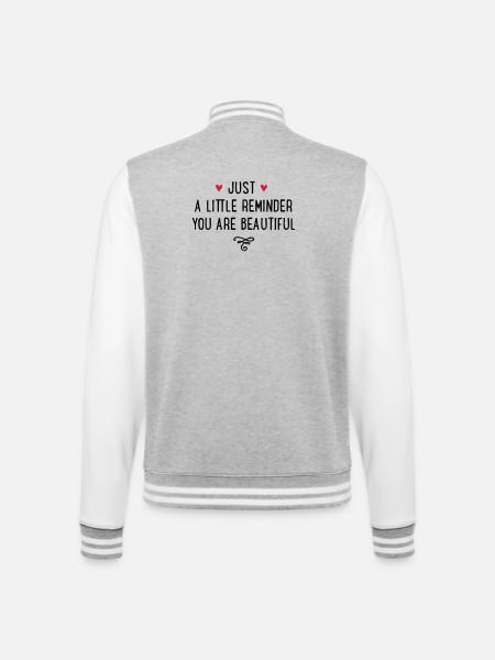You are beautiful - Veste Teddy - gris chiné / blanc