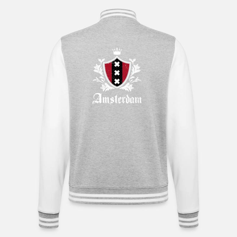 Amsterdam Crest Shield - College Sweat Jacket - heather grey/white