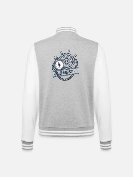 ZINGST - Dein Statement für Fischland Darss Zingst - College-Sweatjacke - Grau meliert/Weiß