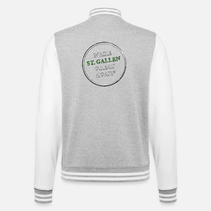 make ST GALLEN great again - College-Sweatjacke - Grau meliert/Weiß