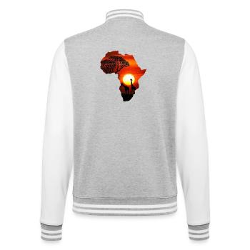 Kontinent Afrika Safari - College-Sweatjacke - Grau meliert/Weiß - Hinten - Marisol (170cm)