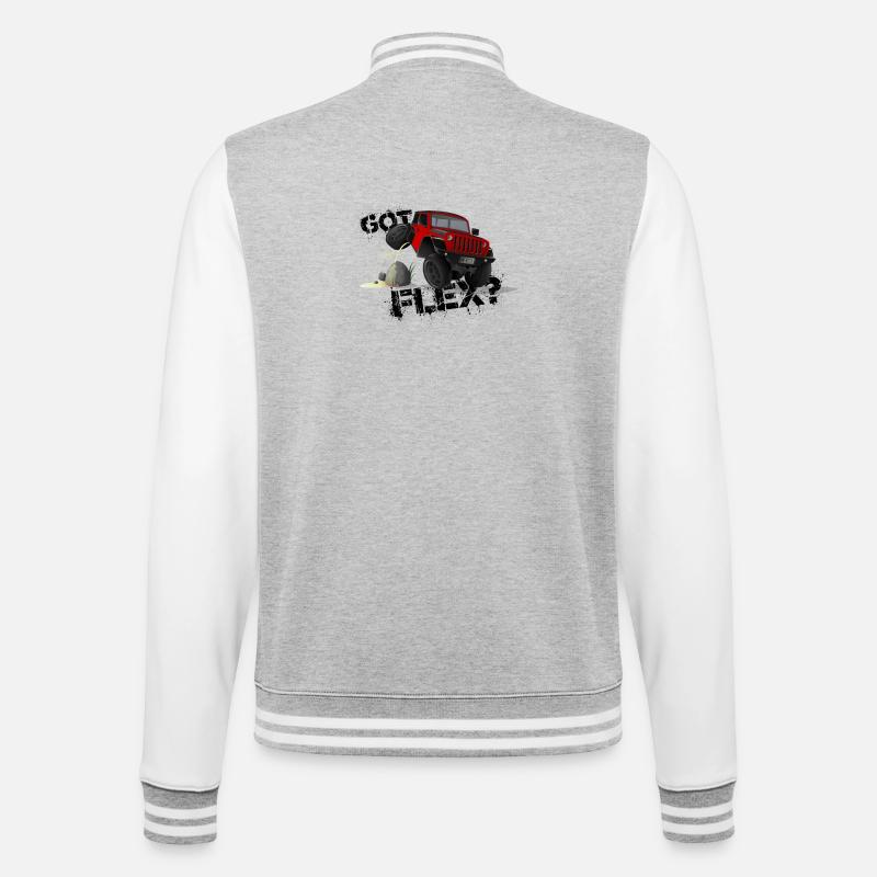 GOT FLEX? - OFFROADER Crawler - Rot - College-Sweatjacke - Grau meliert/Weiß
