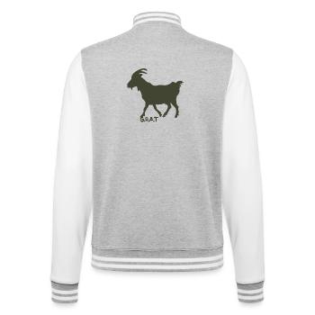 Ziege GOAT olive - College-Sweatjacke - Grau meliert/Weiß - Hinten - Marisol (170cm)