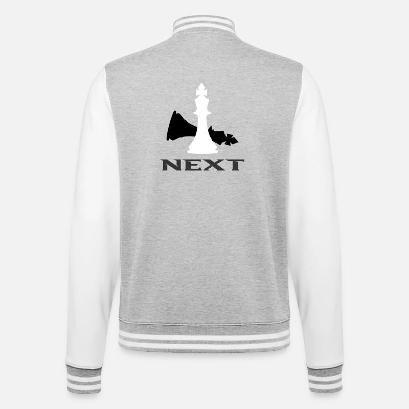 Échecs - Veste Teddy - gris chiné / blanc