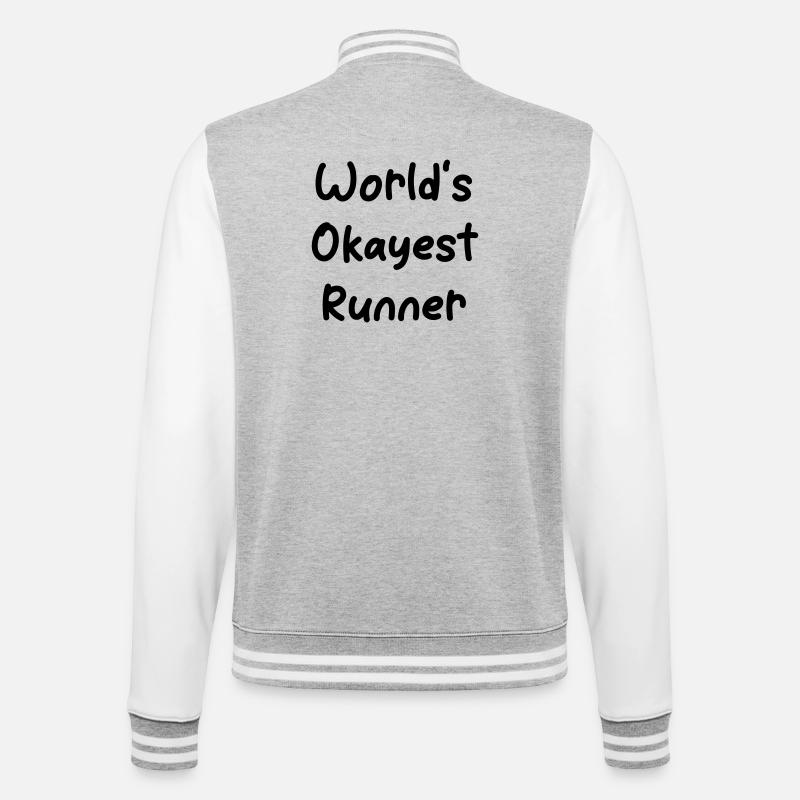 World's okayest Runner - College-Sweatjacke - Grau meliert/Weiß