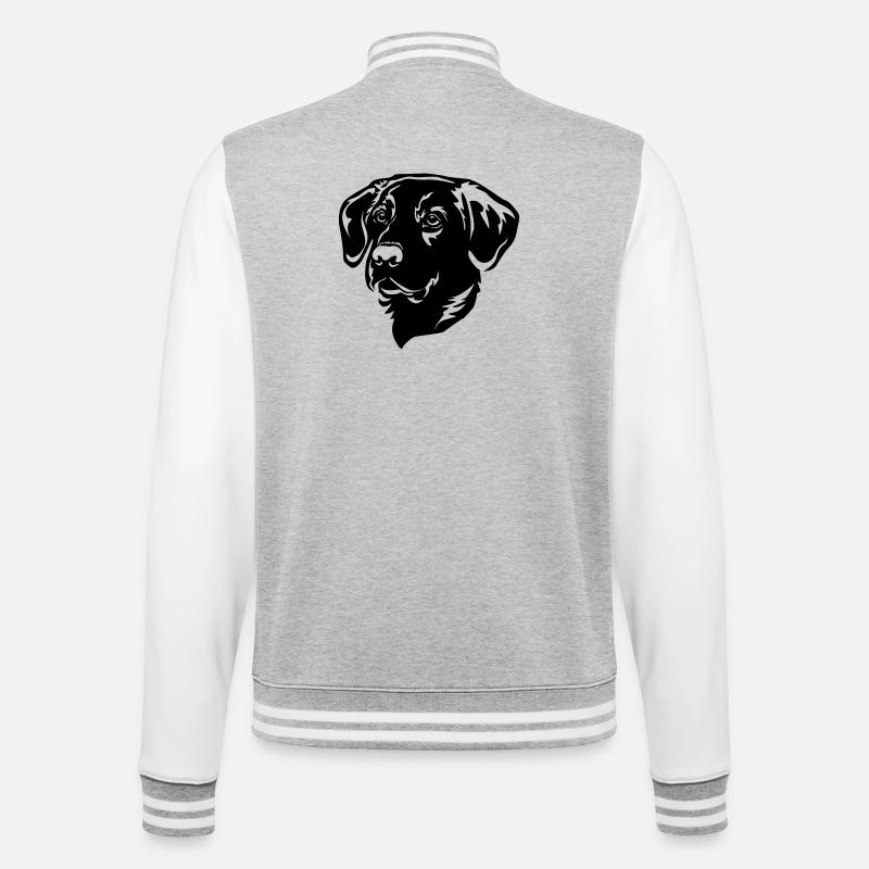 Labrador Kopf - College-Sweatjacke - Grau meliert/Weiß