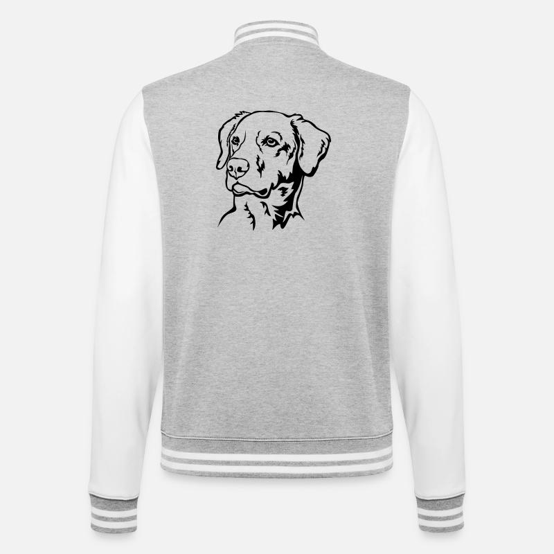 Tête de labrador - Veste Teddy - gris chiné / blanc