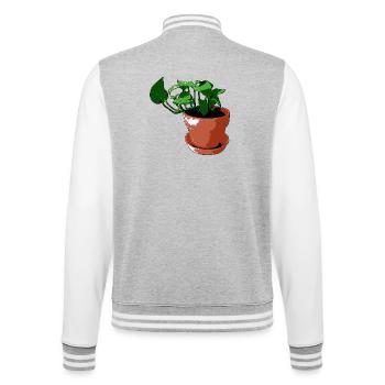 Plante - Veste Teddy - gris chiné / blanc - Dos - Marisol (170cm)