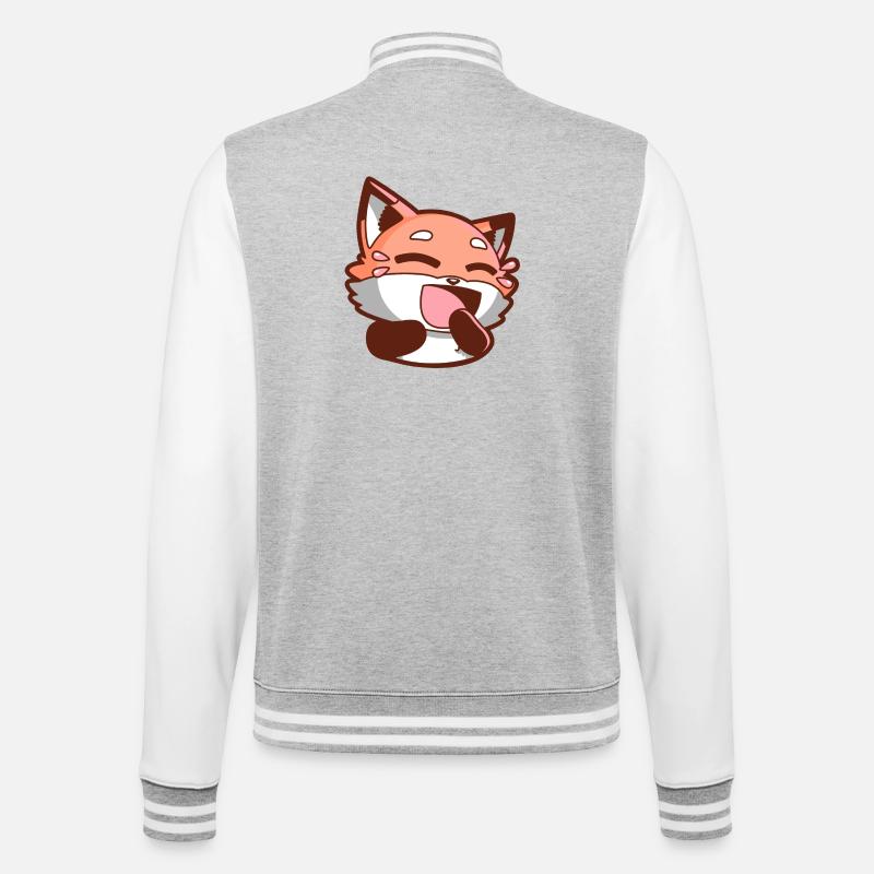 Fox Foxes - College Sweat Jacket - heather grey/white