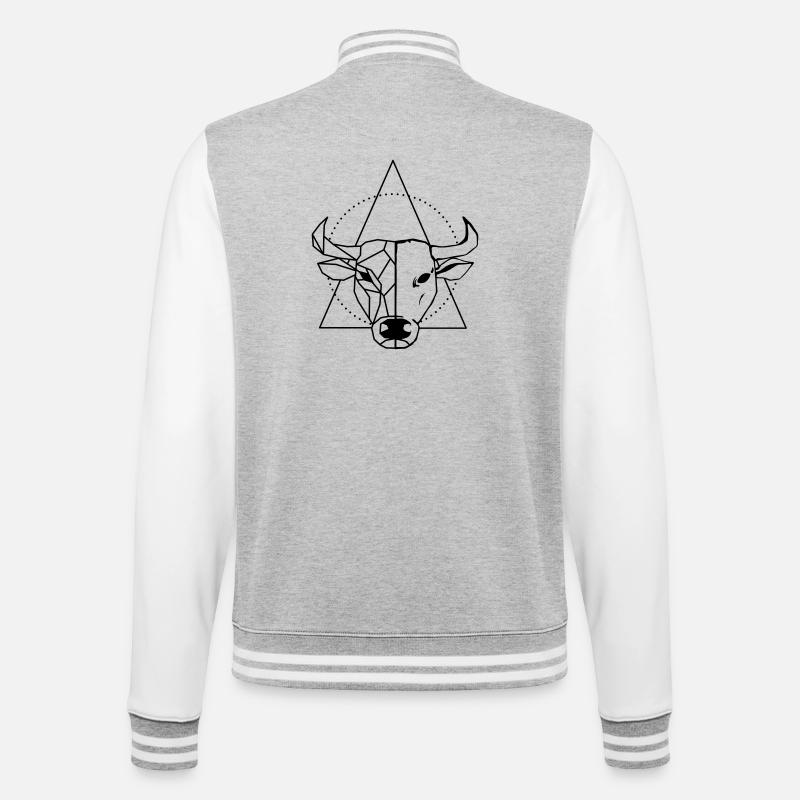 Bœuf - Veste Teddy - gris chiné / blanc