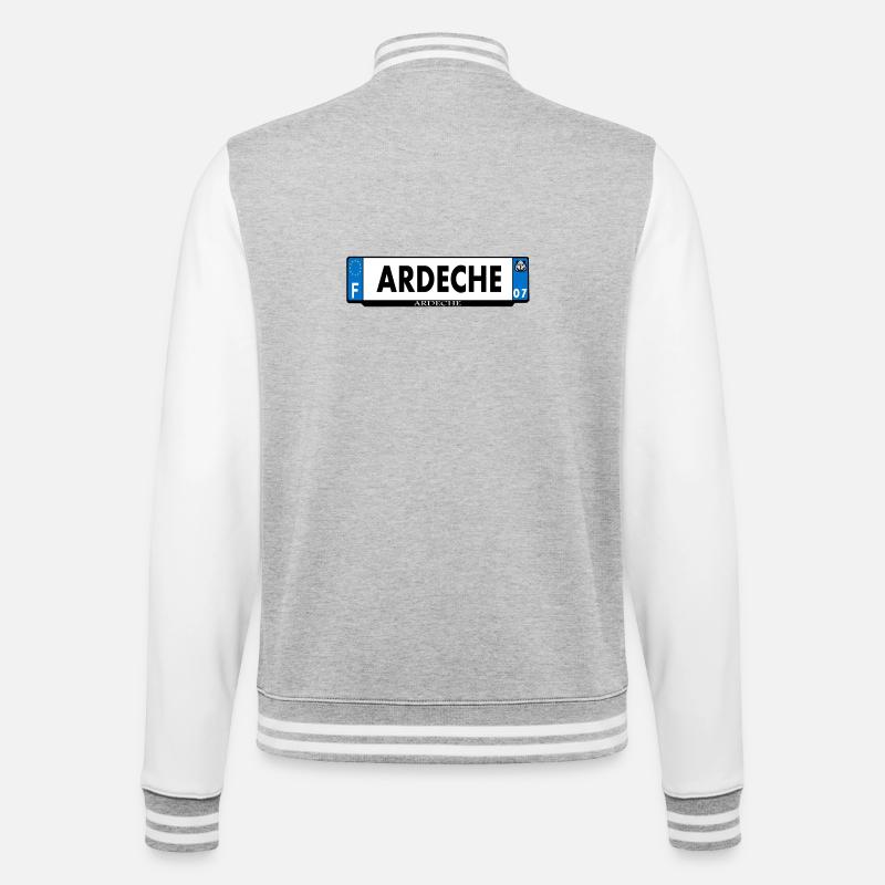 1. 1. 1. - College-Sweatjacke - Grau meliert/Weiß