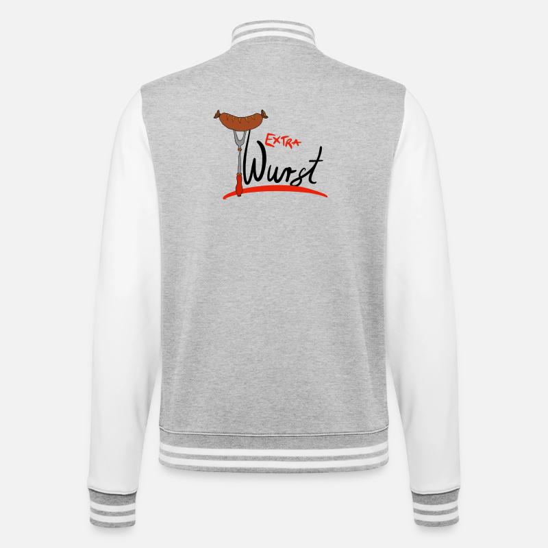 Extra Wurst Barbecue Humor - College-Sweatjacke - Grau meliert/Weiß
