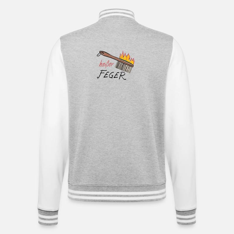 Heißer Feger - College-Sweatjacke - Grau meliert/Weiß