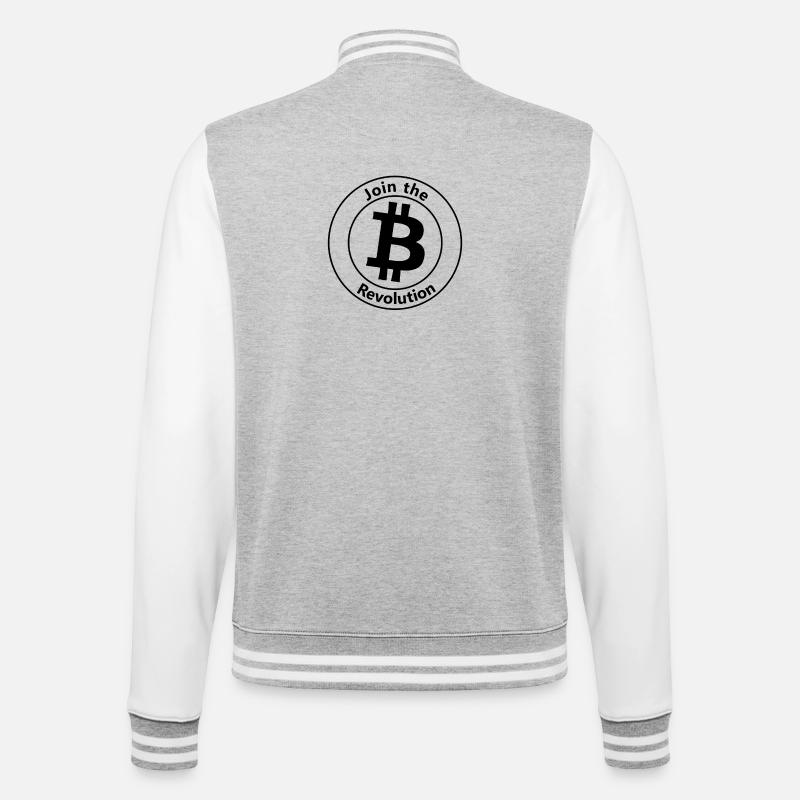Die Bitcoin Revolution - College-Sweatjacke - Grau meliert/Weiß