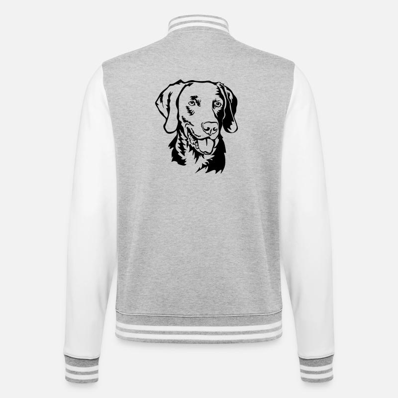 Weimaraner head - College Sweat Jacket - heather grey/white