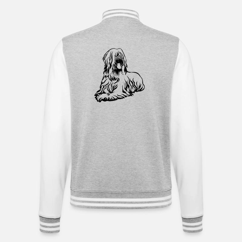 Briard - Veste Teddy - gris chiné / blanc