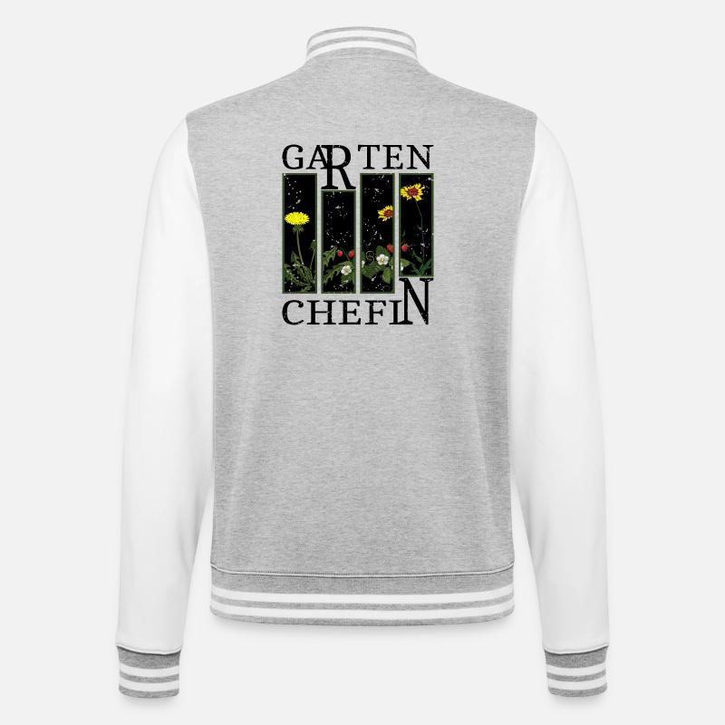 Garten Chefin - College-Sweatjacke - Grau meliert/Weiß
