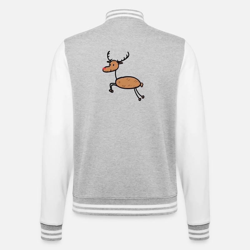 Fun Rennier Noël - Veste Teddy - gris chiné / blanc