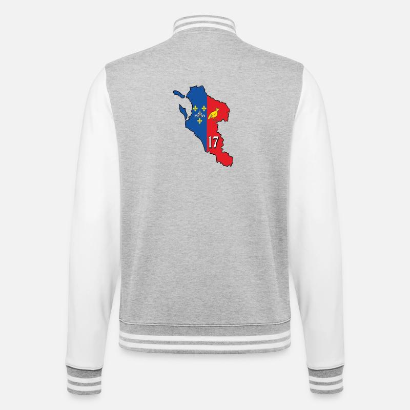 Charente-Maritime - College Sweat Jacket - heather grey/white