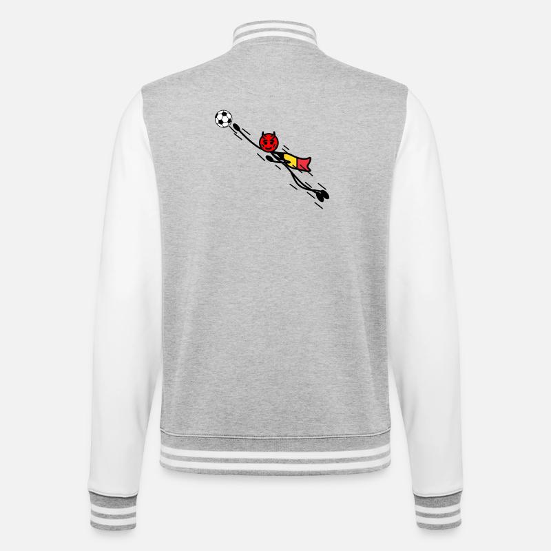 Flying Red Devil hero keeper - College Sweat Jacket - heather grey/white