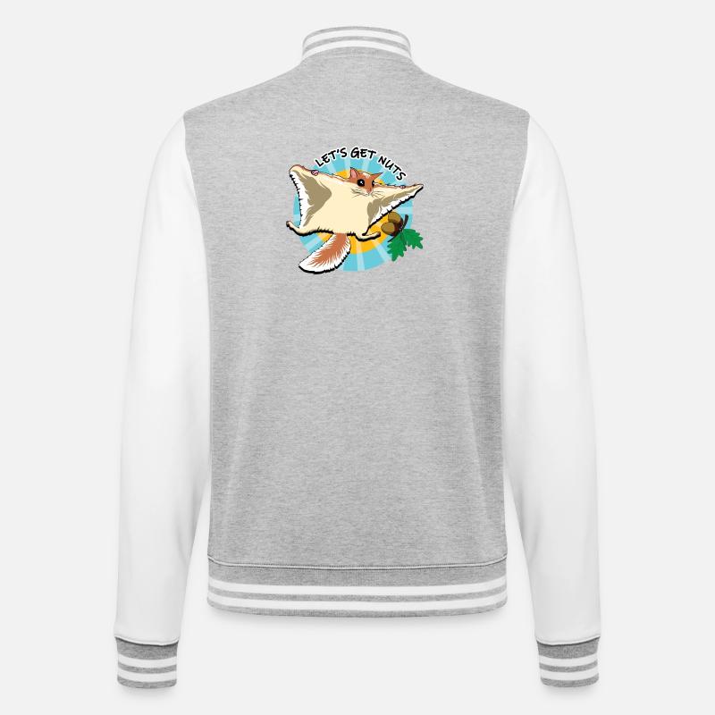 Fliegendes Eichhörnchen - Let es Get Nuts - College-Sweatjacke - Grau meliert/Weiß