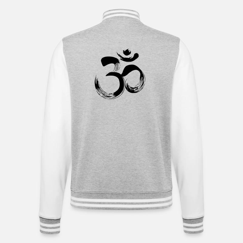 Yoga OM Sanskrit - College-Sweatjacke - Grau meliert/Weiß
