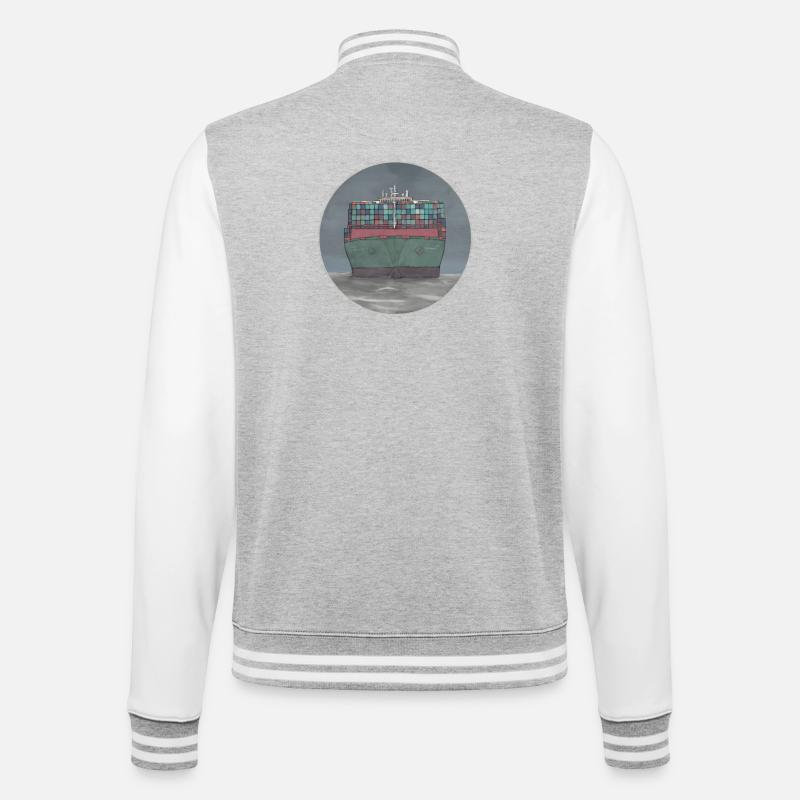 container ship - College Sweat Jacket - heather grey/white