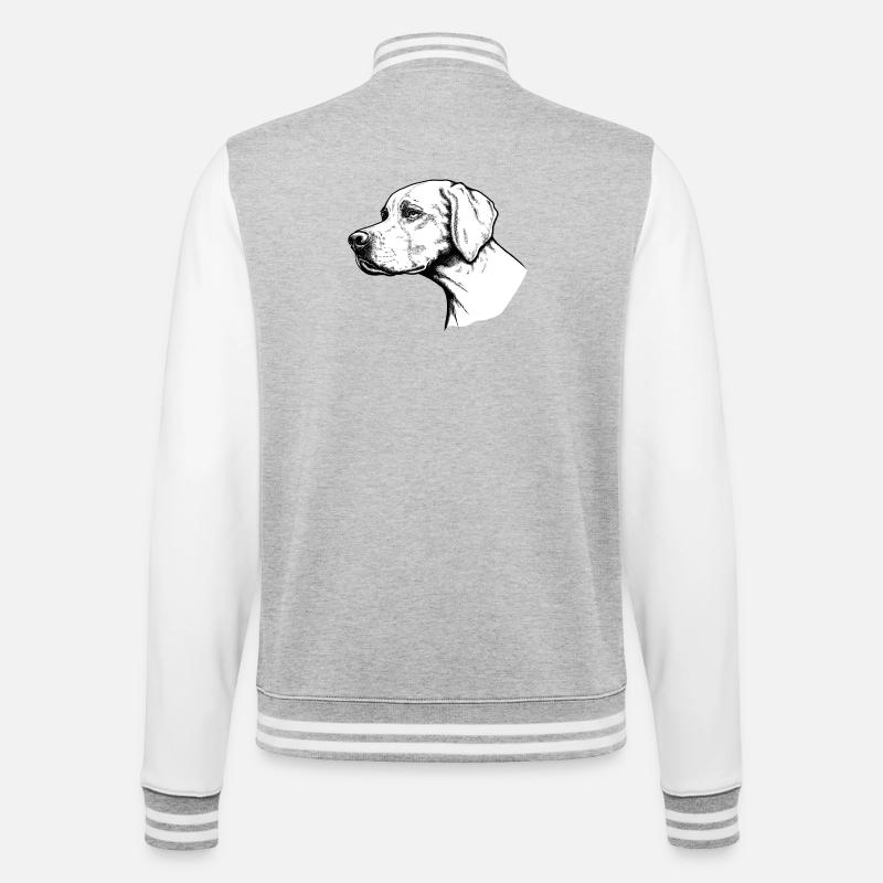 Pointer Portrait - Veste Teddy - gris chiné / blanc