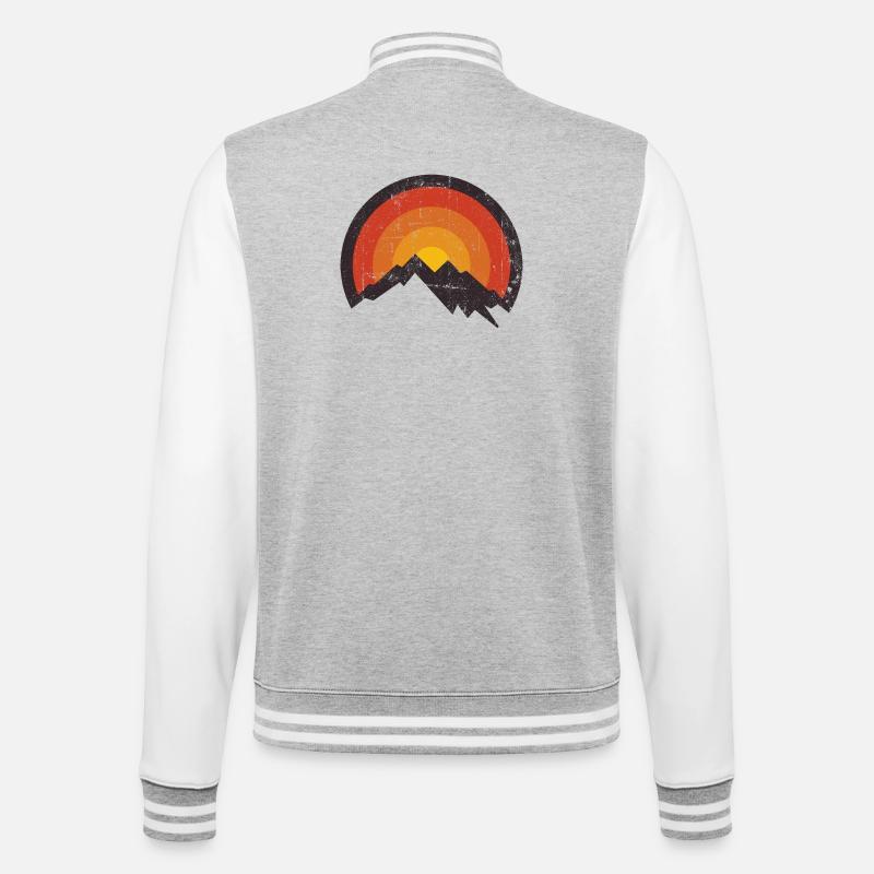 Sunset Mountain Arc - College-Sweatjacke - Grau meliert/Weiß