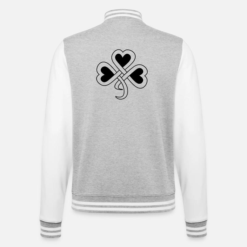 Teinte vectorielle de trèfle celtique - Veste Teddy - gris chiné / blanc