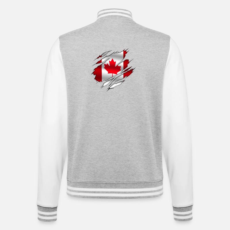 Kanada (Kanada) - College-Sweatjacke - Grau meliert/Weiß