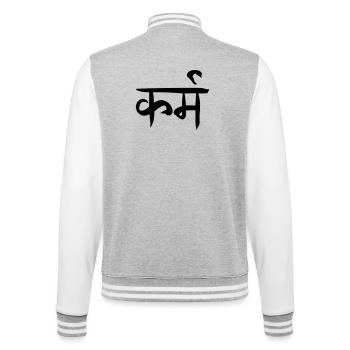 Karma sanskrit - Veste Teddy - gris chiné / blanc - Dos - Marisol (170cm)