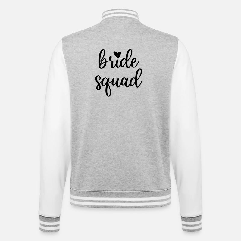 Bride Squad mit Herz JGA Junggesellin - College-Sweatjacke - Grau meliert/Weiß