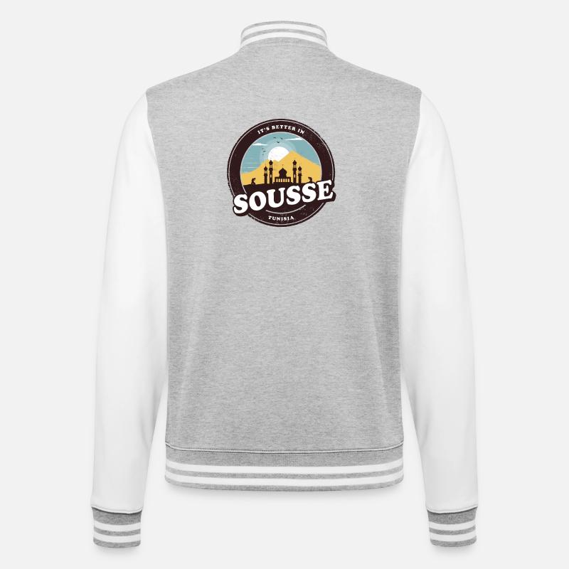 Sousse Tunisie Conception de mosquée - Veste Teddy - gris chiné / blanc