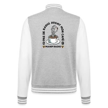 Pas de radio avant mon café Manip radio Radiologie - Veste Teddy - gris chiné / blanc - Dos - Marisol (170cm)