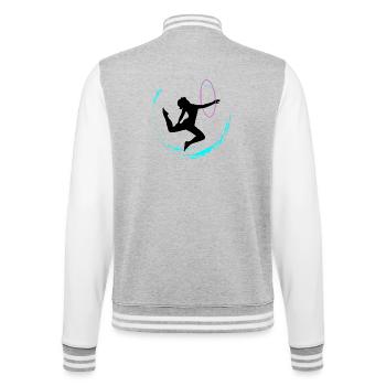 Gymnastique rythmique - Veste Teddy - gris chiné / blanc - Dos - Marisol (170cm)