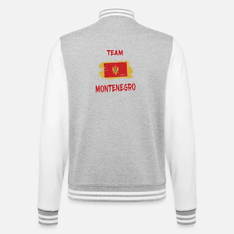 Team Montenegro flags design/gift idea - College Sweat Jacket - heather grey/white