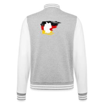 Deutschlandkarte in Flag Brush - College-Sweatjacke - Grau meliert/Weiß - Hinten - Marisol (170cm)