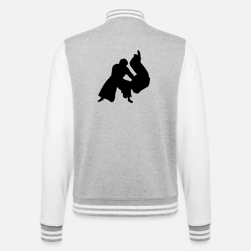 Lancer d’Aïkido - Veste Teddy - gris chiné / blanc