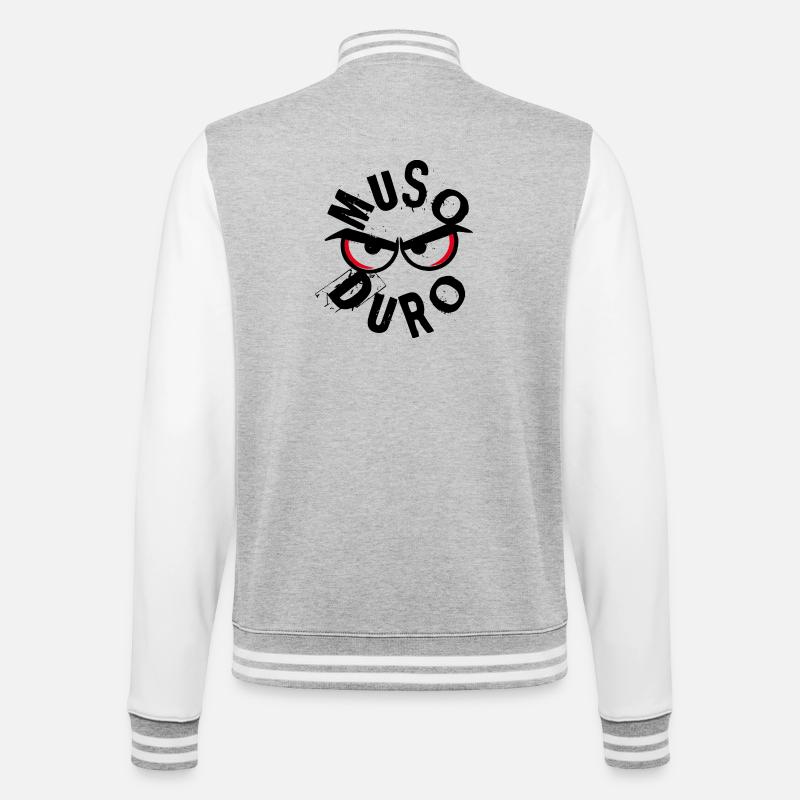 Muso Duro - Grumpy Face - College Sweat Jacket - heather grey/white