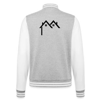 Quartier résidentiel Maisons avec logo - Veste Teddy - gris chiné / blanc - Dos - Marisol (170cm)