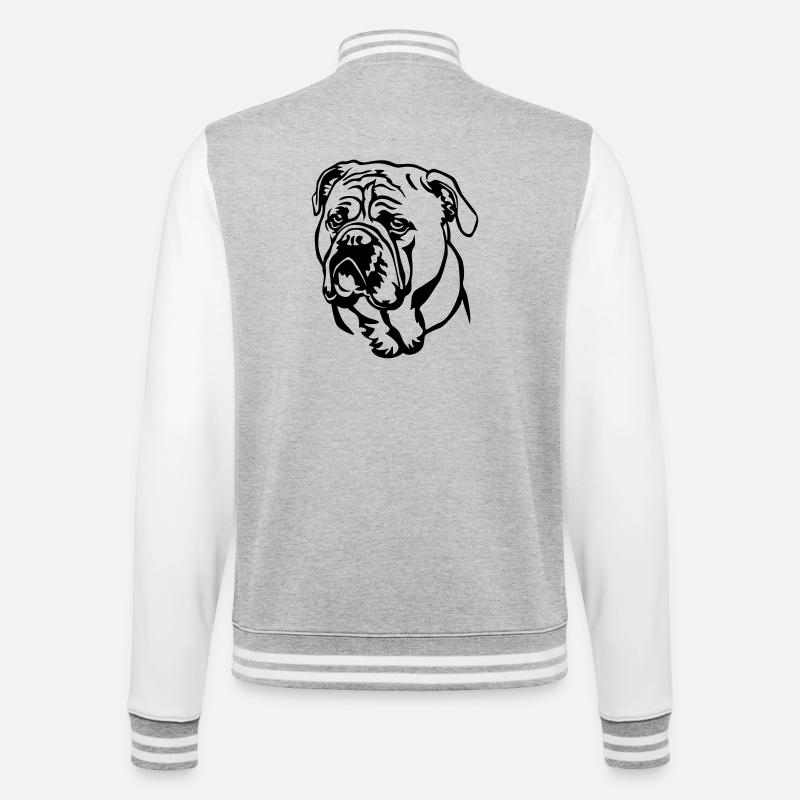 Continental Bulldog Kopf - College-Sweatjacke - Grau meliert/Weiß