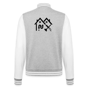 Plumber company home leakage hiding - College Sweat Jacket - heather grey/white - Back - Marisol (170cm)