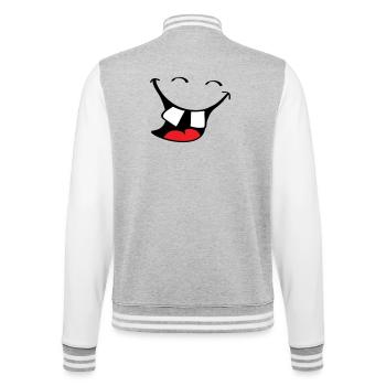 Big smile. Happy, smiling mouth, lips face. - College Sweat Jacket - heather grey/white - Back - Marisol (170cm)