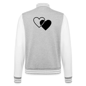 Deux cœurs - Veste Teddy - gris chiné / blanc - Dos - Marisol (170cm)