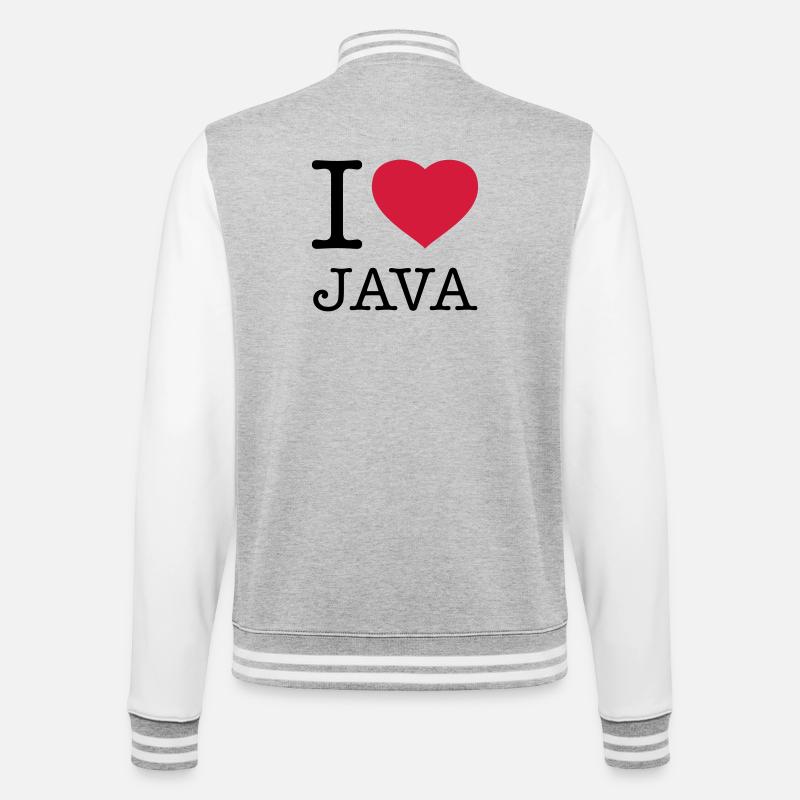 I LOVE JAVA - College-Sweatjacke - Grau meliert/Weiß
