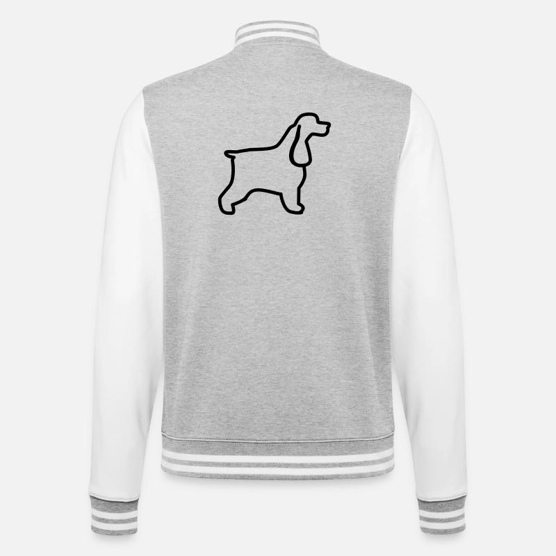 Plan cocker anglais - Veste Teddy - gris chiné / blanc