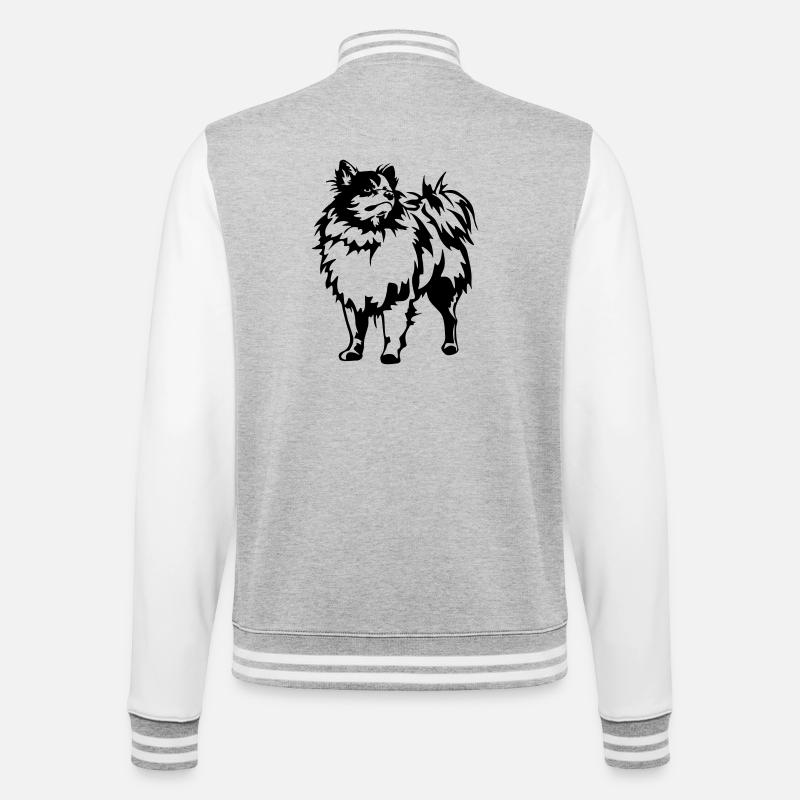 Spitz - College-Sweatjacke - Grau meliert/Weiß