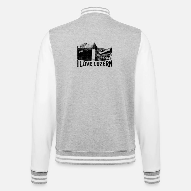 J’adore LUCERNE avec Chapel Bridge - Veste Teddy - gris chiné / blanc